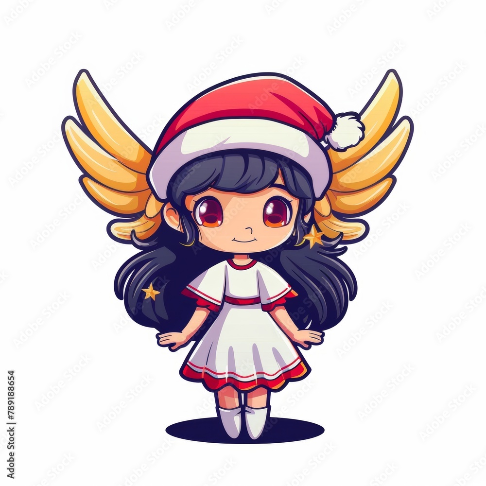 Cute cartoon character angel with wings Cute cartoon character angel with wings