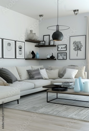 A Living Room Filled With Furniture and Pictures on the Wall