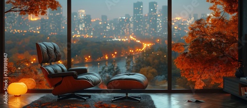 Furnished Living Room With Large Window