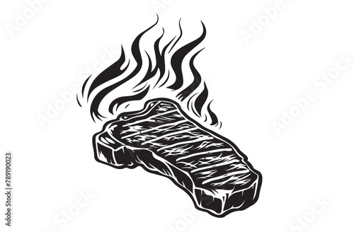 Grilled steak, Hand drawn style, vector illustrations	

