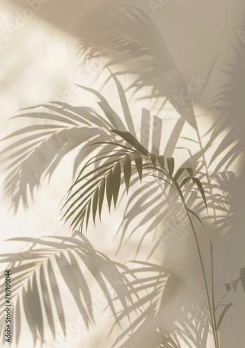 Shadow of Palm Tree Leaves on Wall