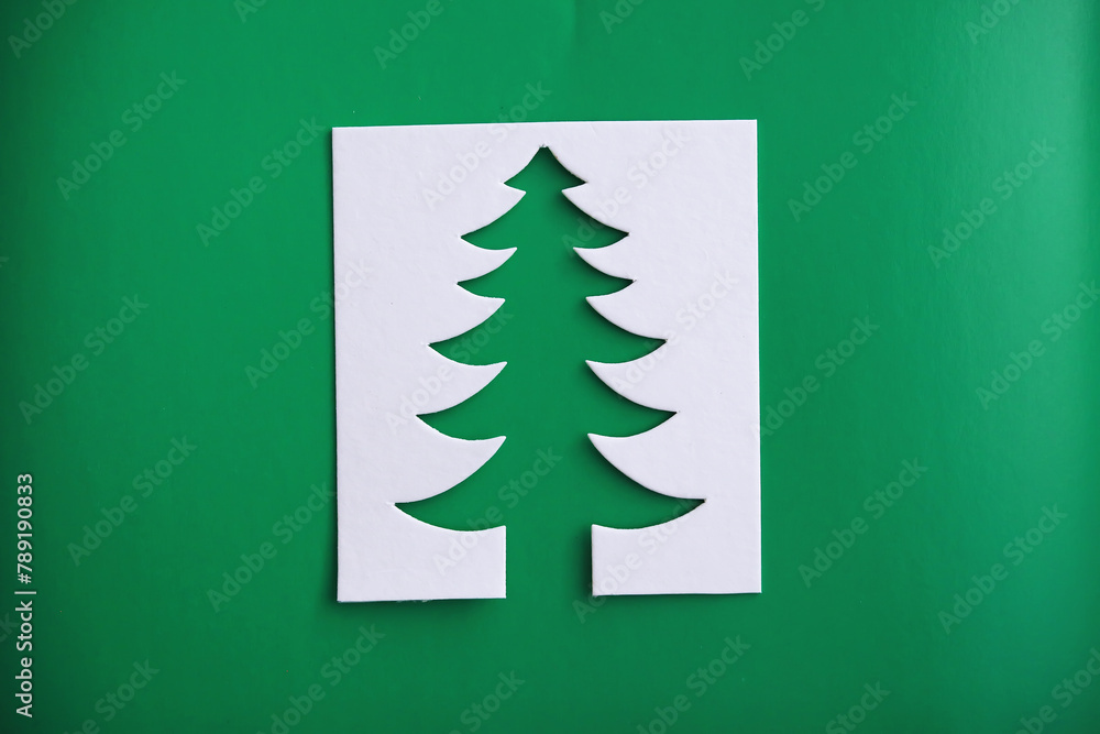 Christmas tree paper cutting design papercraft card. Christmas tree paper cutting design papercraft card.