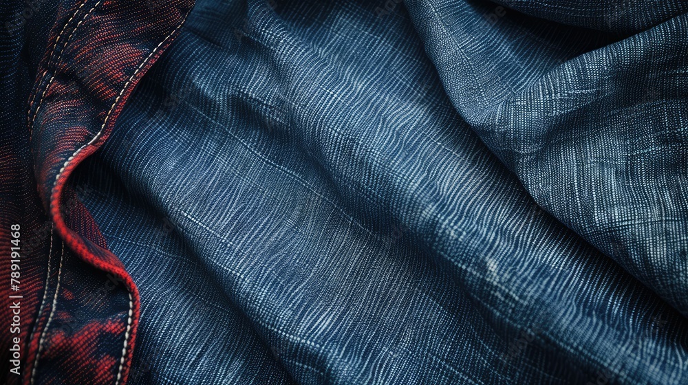 Celebrate Labor Day with a stylish twist think text overlay on a cool denim background