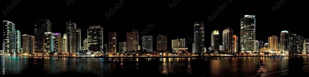 Cityscape of Night Scene. Magnificent architecture, downtown skyline, and urban panoramas on display