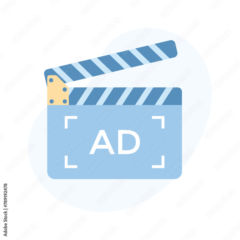 Have a look at this amazing icon of ad shooting, film clapper vector design