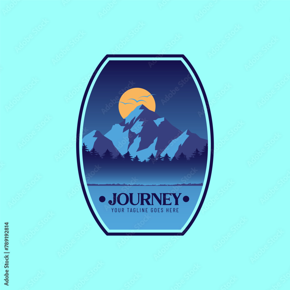 Mountain logo vector graphic of illustration template