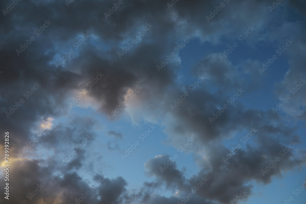 Summer blue sky cloud gradient light white background. Beauty clear cloudy in sunshine calm bright winter air bacground. Gloomy vivid cyan landscape in environment day horizon skyline view spring wind