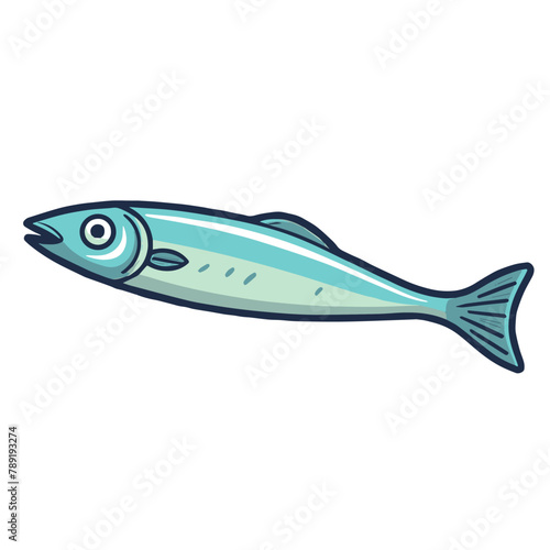 Vector depiction of an anchovy icon  ideal for seafood menus or culinary illustrations.