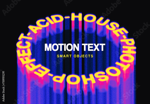 Round Acid Melting Text Effect Mockup