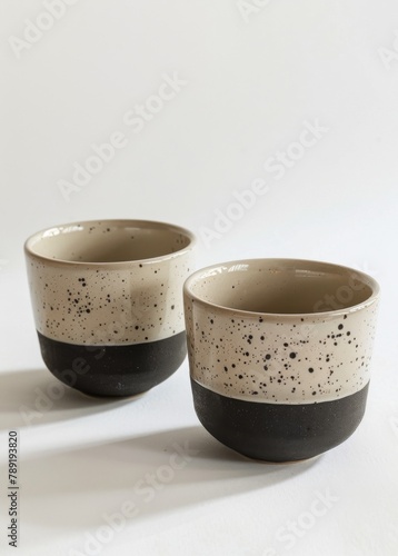 Two Bowls on White Table