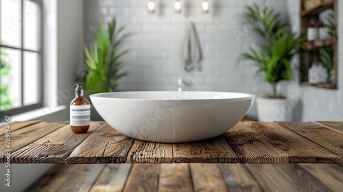 Modern Bathroom With Sink, Mirror, and Plants