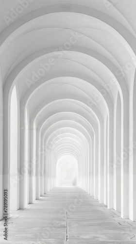 Long White Tunnel Leading to Sky