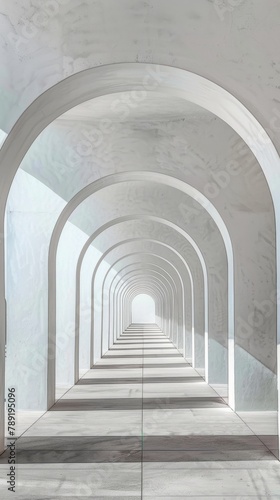 Long White Tunnel Leading to Sky
