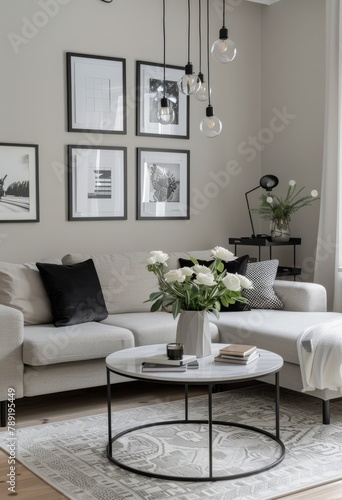 A Black and White Living Room