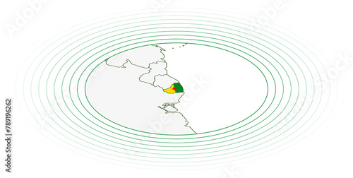 French Guiana oval map. photo