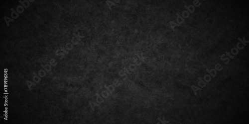 Dark black wall grunge textured concrete backdrop background. Panorama dark grey black slate gradient background or texture. Vector black concrete texture. Stone wall background.