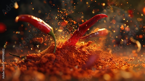 Spice Up Your Dish with a Sprinkle of Chili Powder: A Mouthwatering Close-Up Photography photo
