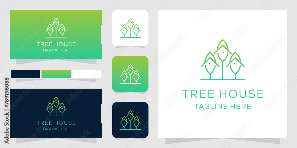 beautiful residential neighborhood, logo and business cards