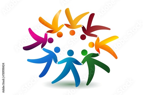 Illustration art of a teamwork logo with isolated background .