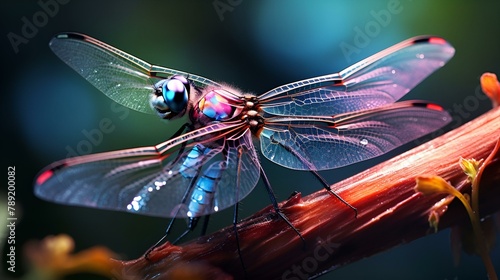 a dragonfly on a leaf  © Micro