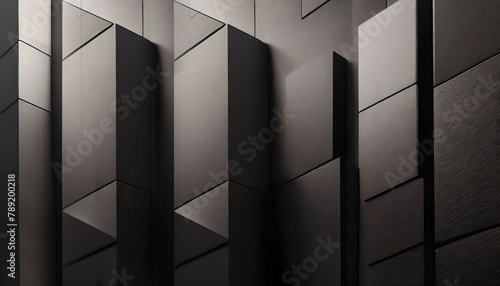 Gray black blocks background minimal light Corporate noir clean wall embellished 3d surface for construction UI UX design or 4k 8k Big curved monitor desktop wallpaper photo