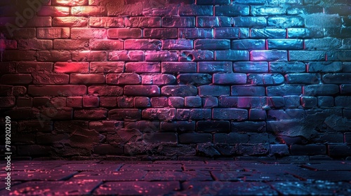 Enchanting Brick Mosaic  A Captivating Blend of Purple and Pink