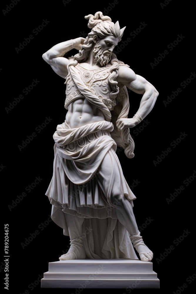 greek human head statue in a stern position greek human head statue in a stern position
