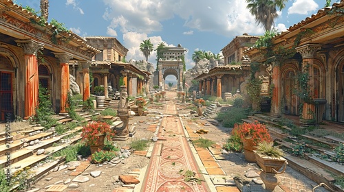 Virtual reality historical reconstructions, immersive education in ancient civilizations  photo
