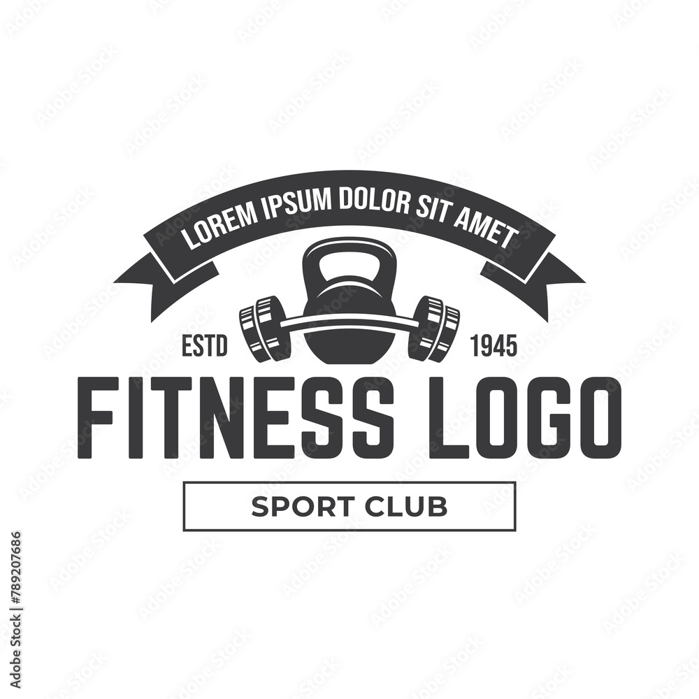 Obraz premium The kettlebell logo is suitable for fitness business symbols.