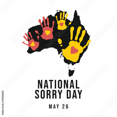 National Sorry Day design template. hand silhouette vector design. vector eps 10. flat design. photo