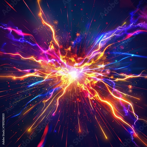 Electric Burst, Abstract Zap Explosion Background