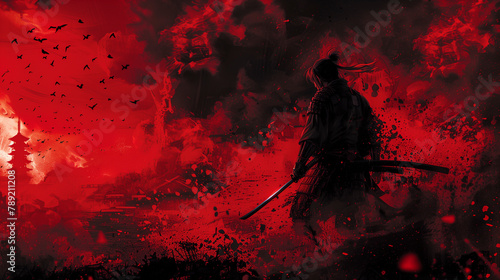 Samurai warrior graphic novel style photo