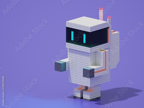 3D render of space ninja trooper with seamless background