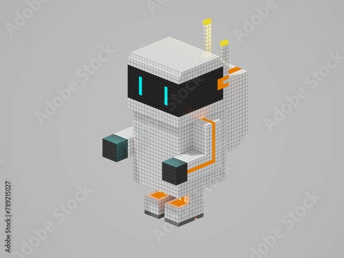 3D render of space ninja trooper with seamless background
