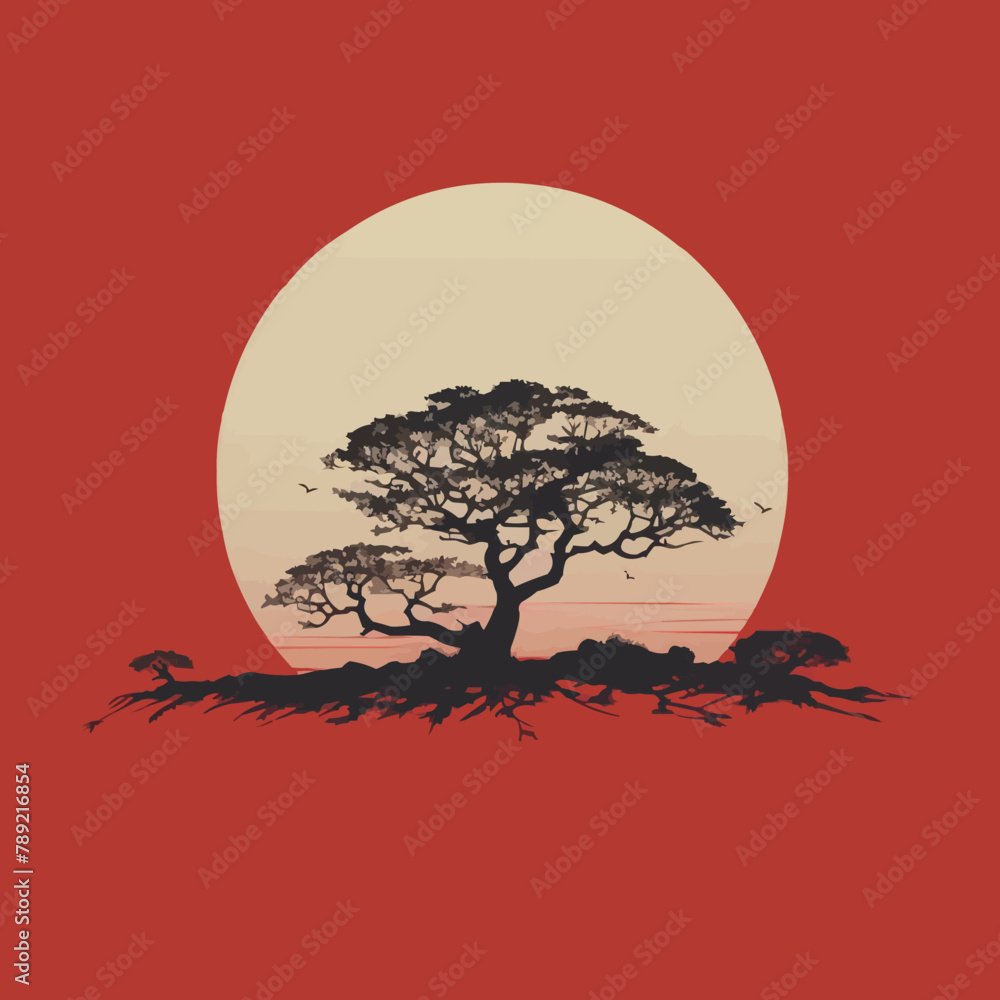 Tree | Minimalist and Simple Silhouette - Vector illustration