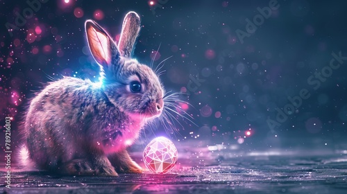 futuristic rabbit with space for text