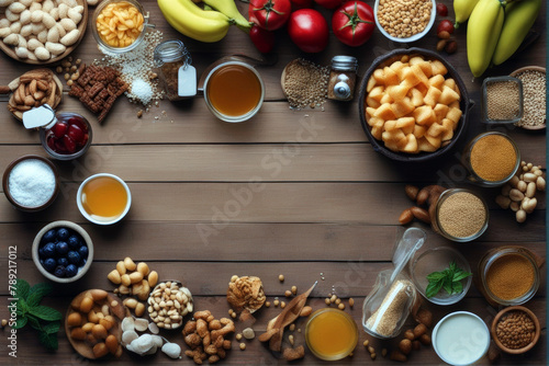 view wooden background Food top space copy donations