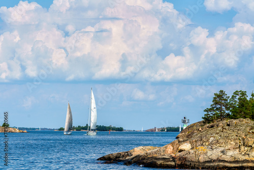 Sailing in St Anna's archipelago in the Baltic Sea, Sweden