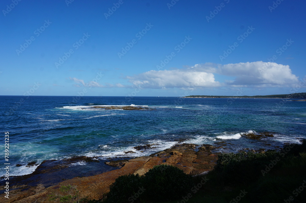 The azure sea under the blue sky. The azure sea under the blue sky.