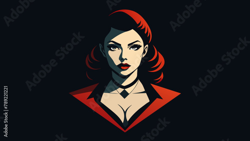 Chica gótica en tatuaje de plantilla: atrevida y Vintage.Chica gótica caliente roja: tatuaje de la plantilla para las camisetas.Hot Goth girl, stencil tattoo, vintage, edgy, for screen printing 