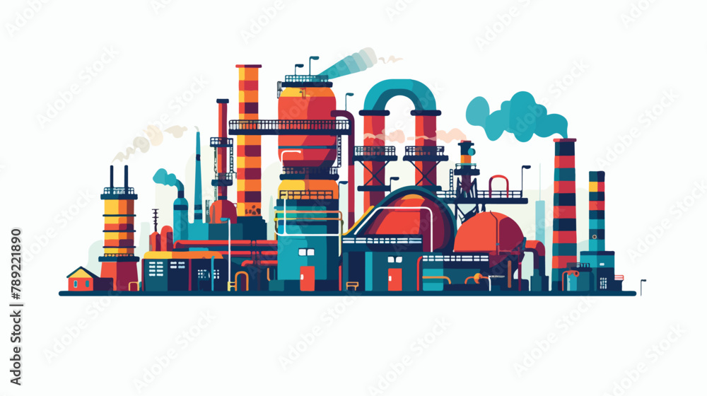 Heavy industry plant building. Energy production stru