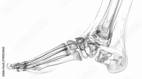 Lateral radiograph of human foot or limb. X-ray pictu photo