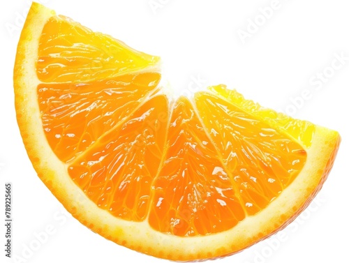 Fresh Citrus Orange Wedge for Healthy Eating - Isolated Closeup of a Juicy Fruit Portion