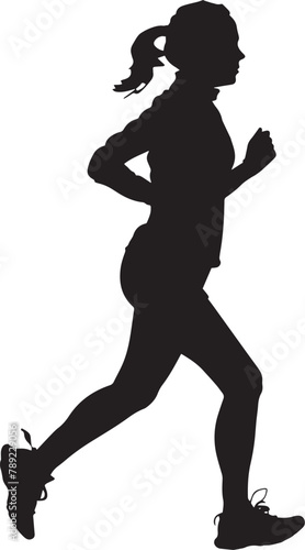 woman running vector silhouette 
