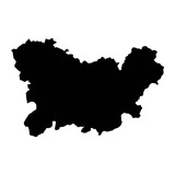 Map of the Province of Ourense, administrative division of Spain. Vector illustration.