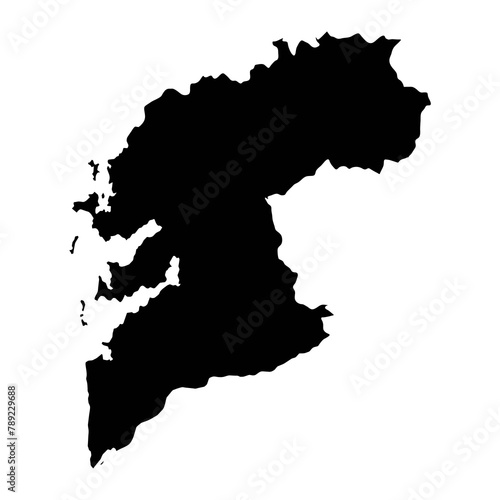 Map of the Province of Pontevedra  administrative division of Spain. Vector illustration.