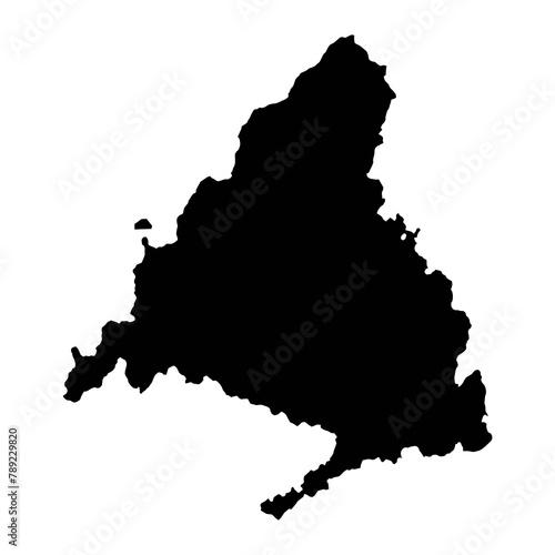 Map of the Community of Madrid, administrative division of Spain. Vector illustration.