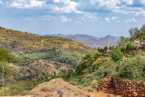 Ethiopia, Landscape and villages of the Konso hills