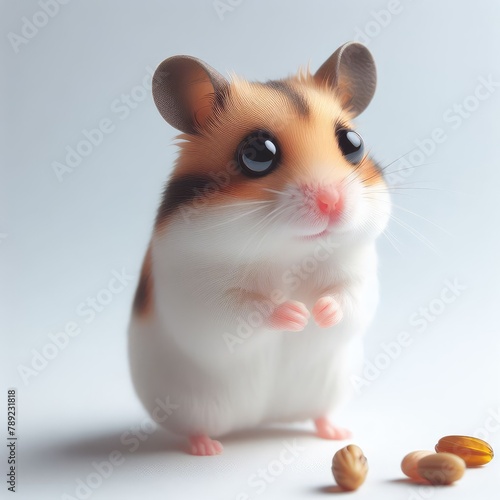 Standing hamster isolated on a white background © Mo Stock