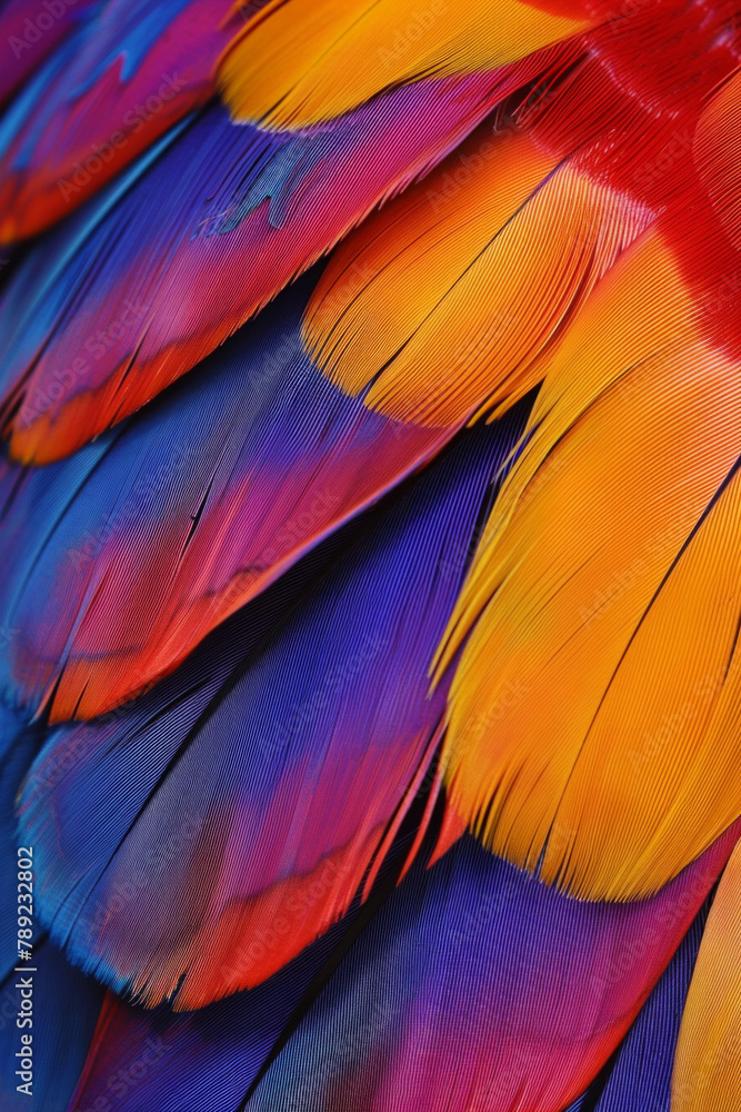 Obraz premium Colorful feathers pattern for background